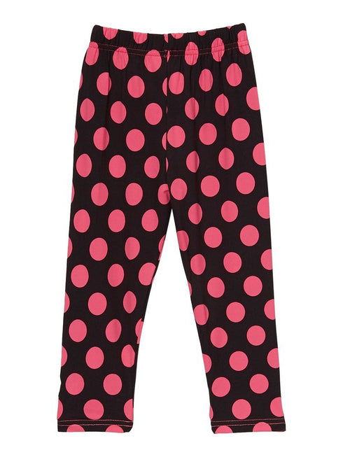 Girls Black Hot Pink Polka Dot Print Ice Silk Leggings 9M-8 - SophiasStyle.com